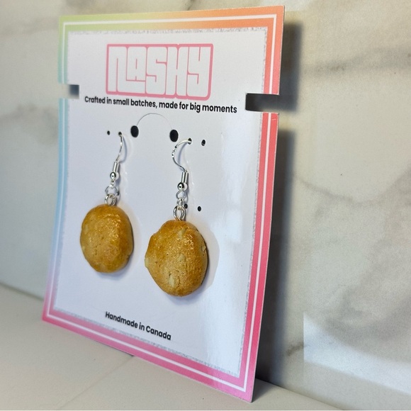 Chunky Macadamia Nut Cookie - Handmade Earrings - Picture 4 of 6